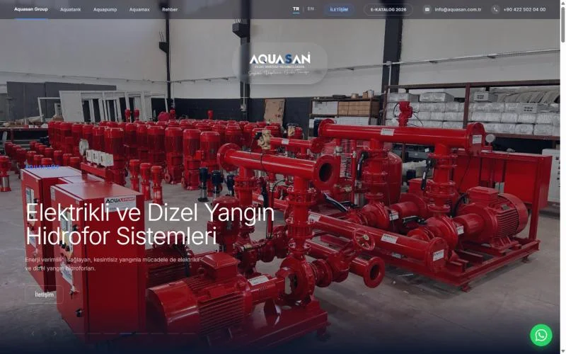 Aquasan Group web sitesi (aquasan.com.tr) ana sayfa ekran görüntüsü