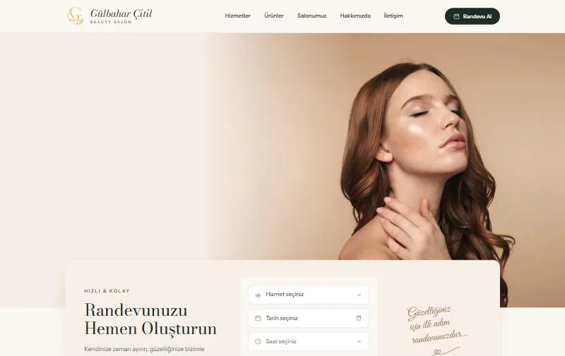 Gülbahar Çitil Beauty web sitesi (gulbaharcitilbeauty.com) ana sayfa ekran görüntüsü