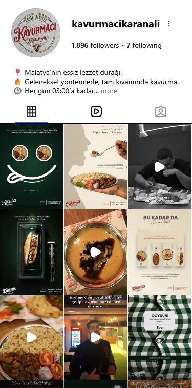 Kavurmacı Karan Ali Instagram profili (@kavurmacikaranali) ekran görüntüsü