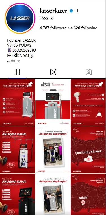 LASSER Instagram profili (@lasserlazer) ekran görüntüsü